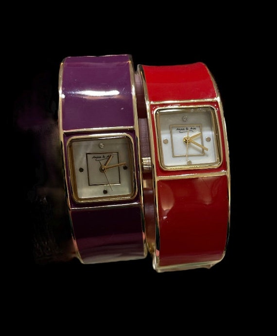 Two Enamel Anna & Ava Watches