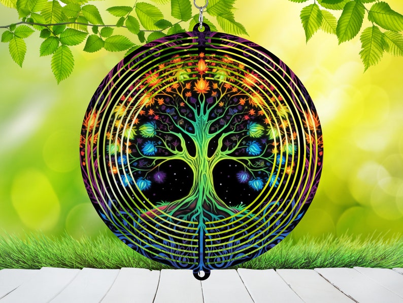 Tree of Life Wind Spinner Sublimation Design Template Wind Etsy