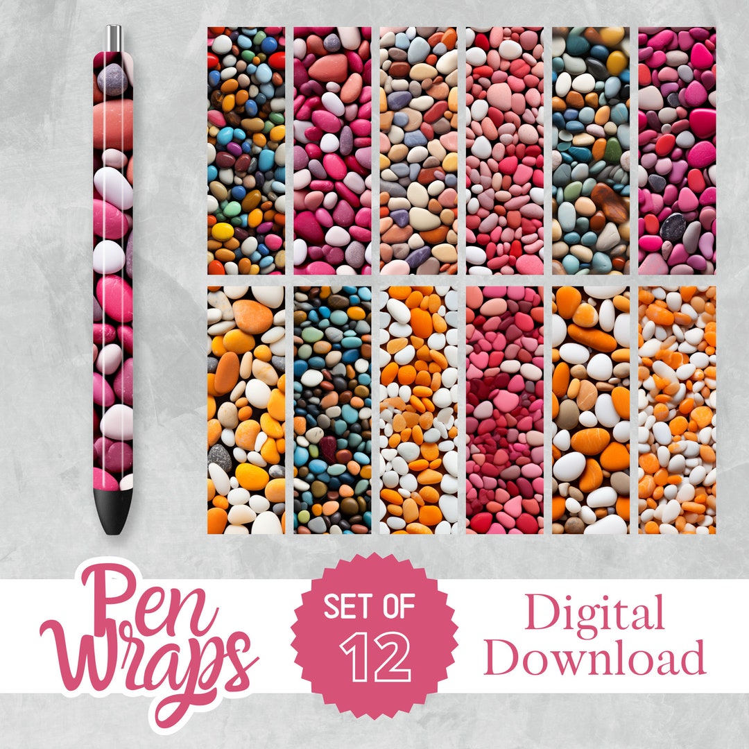 Set of 12 Pebbles Pen Wraps Pen Wrap Bundle Pen Wrap Design Etsy
