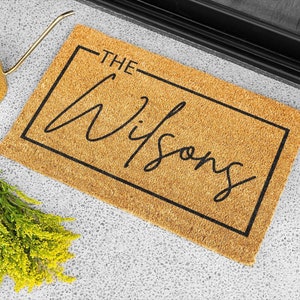 Wedding Gift for Couples, Custom Welcome Door Mat with Family Name, Housewarming Gift Home Decor, Personalized Doormat Couples Gift