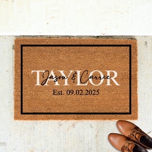 Personalized Doormat Wedding Gift, Family Name Door Mat, Newly Weds Door Mat, Custom Door Mat, Personalized Welcome Mat for Newlyweds