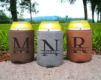 Bottle Holder Groomsmen Gifts Leather Can Holder Groomsmen Gifts Personalized Beer Can Holder Personalized Groomsmen Gifts Beer Holder