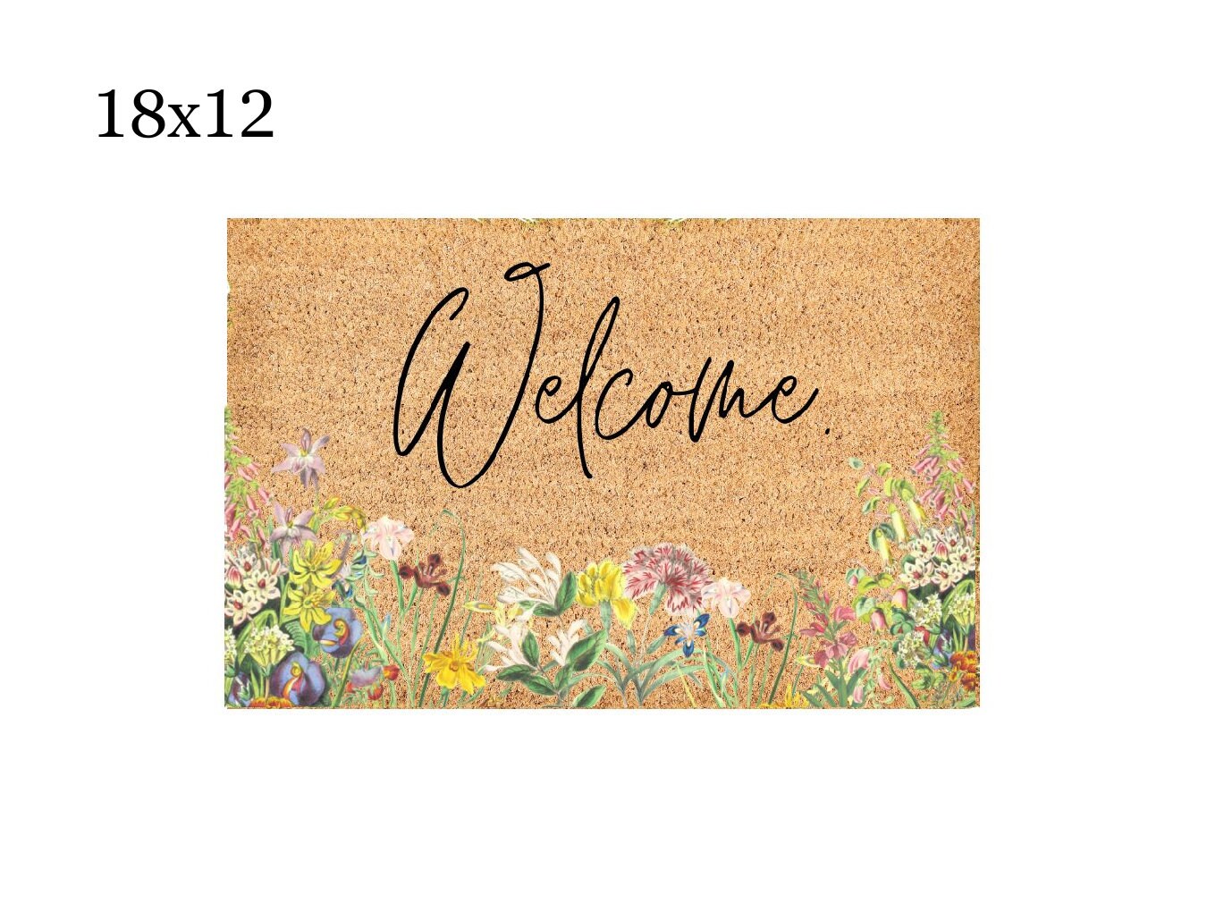 Script Doormat Flocked Coir Outdoor Mat Etsy