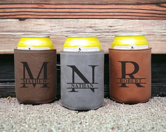 Beer Holder Engraved Custom Text Can Holders Groomsmen Gifts Personalized Groomsmen Gifts Beer Can Holder Groomsmen Proposals Bottle Holder