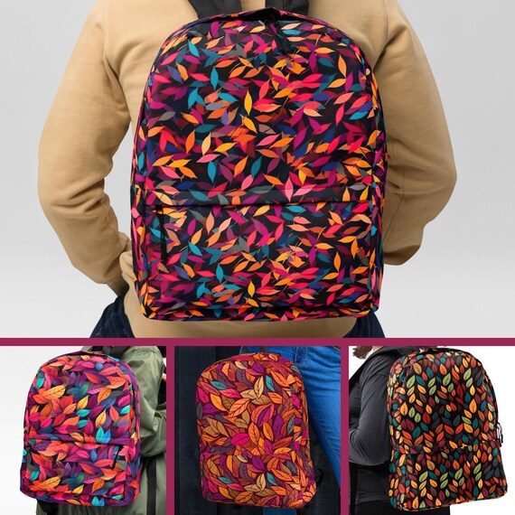 Seamless Multicolor Leaf Pattern All Over Print School  display picture 3