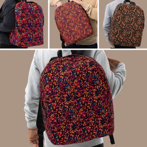 Sac à dos pour ordinateur portable à motif de feuille multicolore, motif de feuille colorée, sac à dos de tous les jours, design feuillage HD, cartable scolaire imprimé