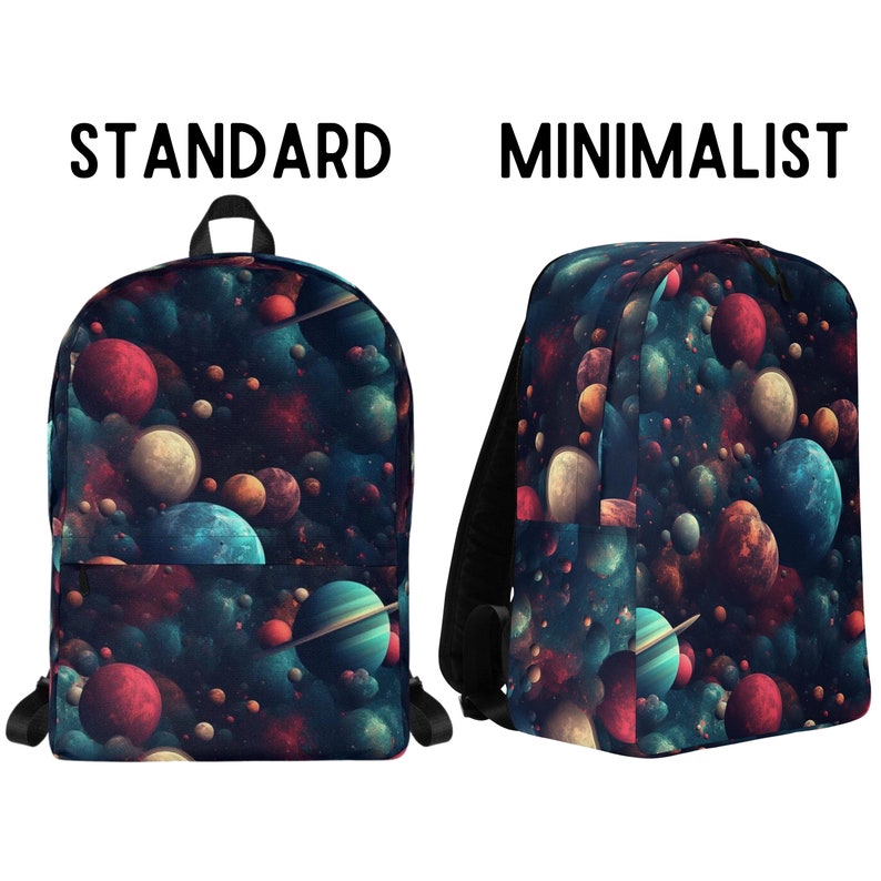 Multicolor Planet Pattern All Over Print Med Laptop Backpack Unisex ...
