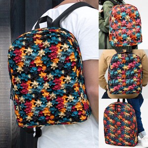Sac à dos pour ordinateur portable multicolore en papier HD imprimé entièrement imprimé Sac à dos pour tous les jours sur le thème des étoiles vives Cartable scolaire style étoiles vives