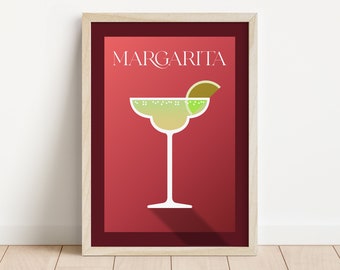 margarita poster cocktail wall art margarita print mixology home decor cocktail artwork poster margarita bar cart art mixed drink wall art