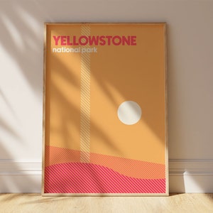 yellowstone print national park poster hiking wall art yellowstone national park poster yellowstone print travel artwork