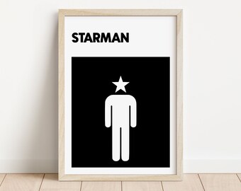 starman poster bowie wall art david home decor ziggy artwork digital download bowie pop music wall decor bowie printable wall art stardust