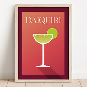 daiquiri cocktail print mixology wall art daiquiri printable poster bar cart artwork daiquiri digital download print mixology