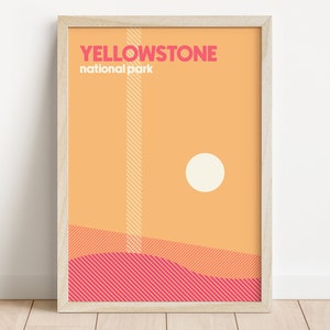 yellowstone artwork national park wall art old faithful artwork yellowstone national park home decor travel wall art yellowstone np poster