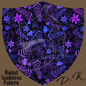 Seamless Pattern - Iridescent Flowers (Floral Pattern, Seamless Pattern Digital File for Fabric, Print, etc.)