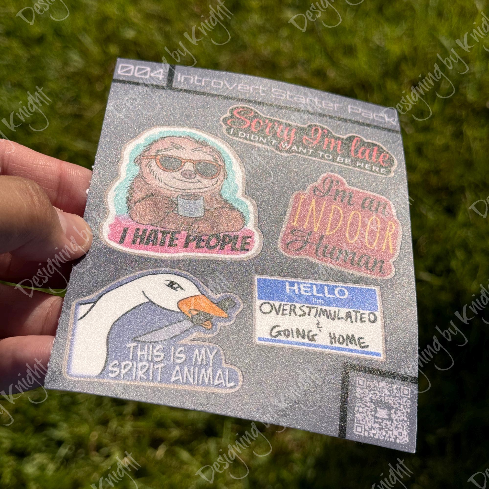 Introvert Starter Pack - Waterproof - Funny 5 Piece Sticker Sheet - Etsy