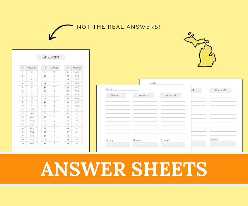 Michigan Trivia Michigan Trivia Game, Printable US States Quiz, USA Travel Game ...
