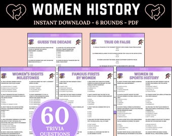Women’s History Trivia Game | Printable International Women’s Day | Women’s Day Activity | Ladies Night Quiz Questions | Game for Offices
