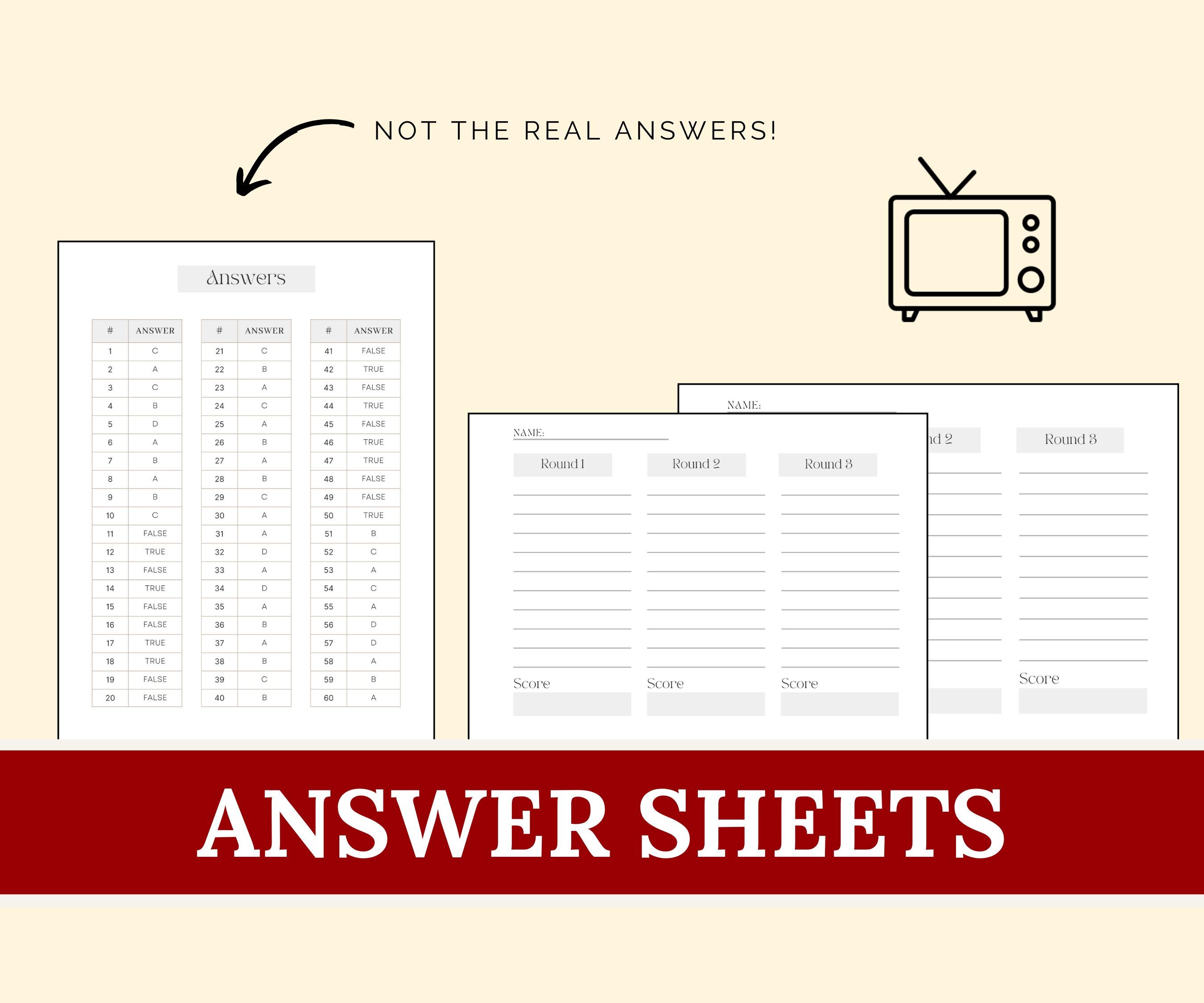 Sitcom Trivia Game Bundle Printable | Friends Trivia & the Office ...