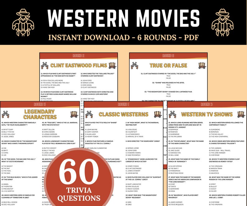 Question Cowboy Western Movies Trivia Game | Western TV Show Trivia Questions | Western ...