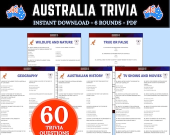 Australia Trivia Game | Australia Day Quiz | Australia Day Activity | Family Day Australia | Australia Games | Printable Australia Questions