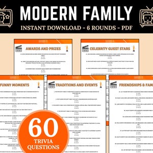 Modern Family True or False Trivia | Fact or Fiction Game | Modern Family Party Game | Printable Sitcom Game | TV Show Quiz | Movie Night