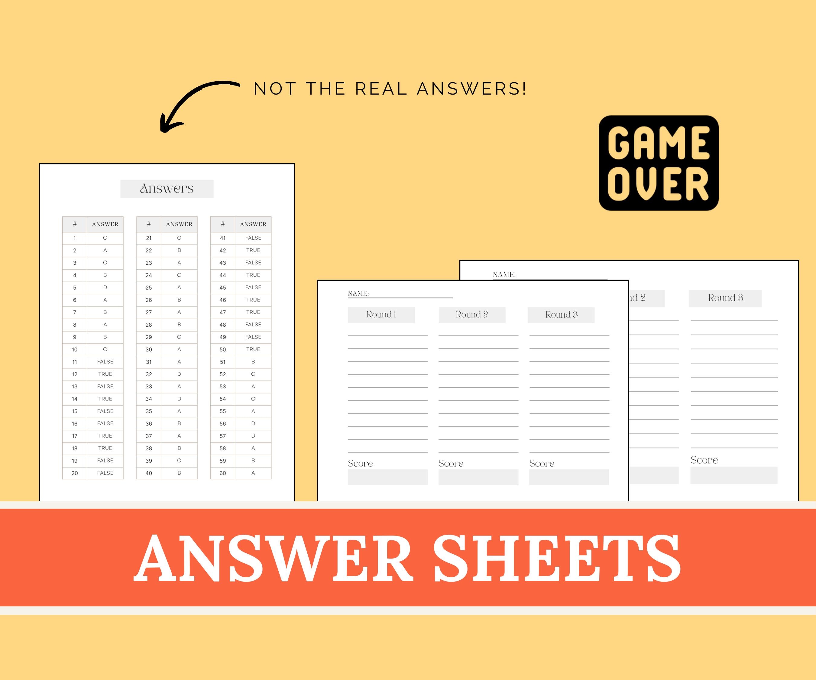 Video Game Trivia Game | Printable Video Gaming Party Trivia Game | Fun ...