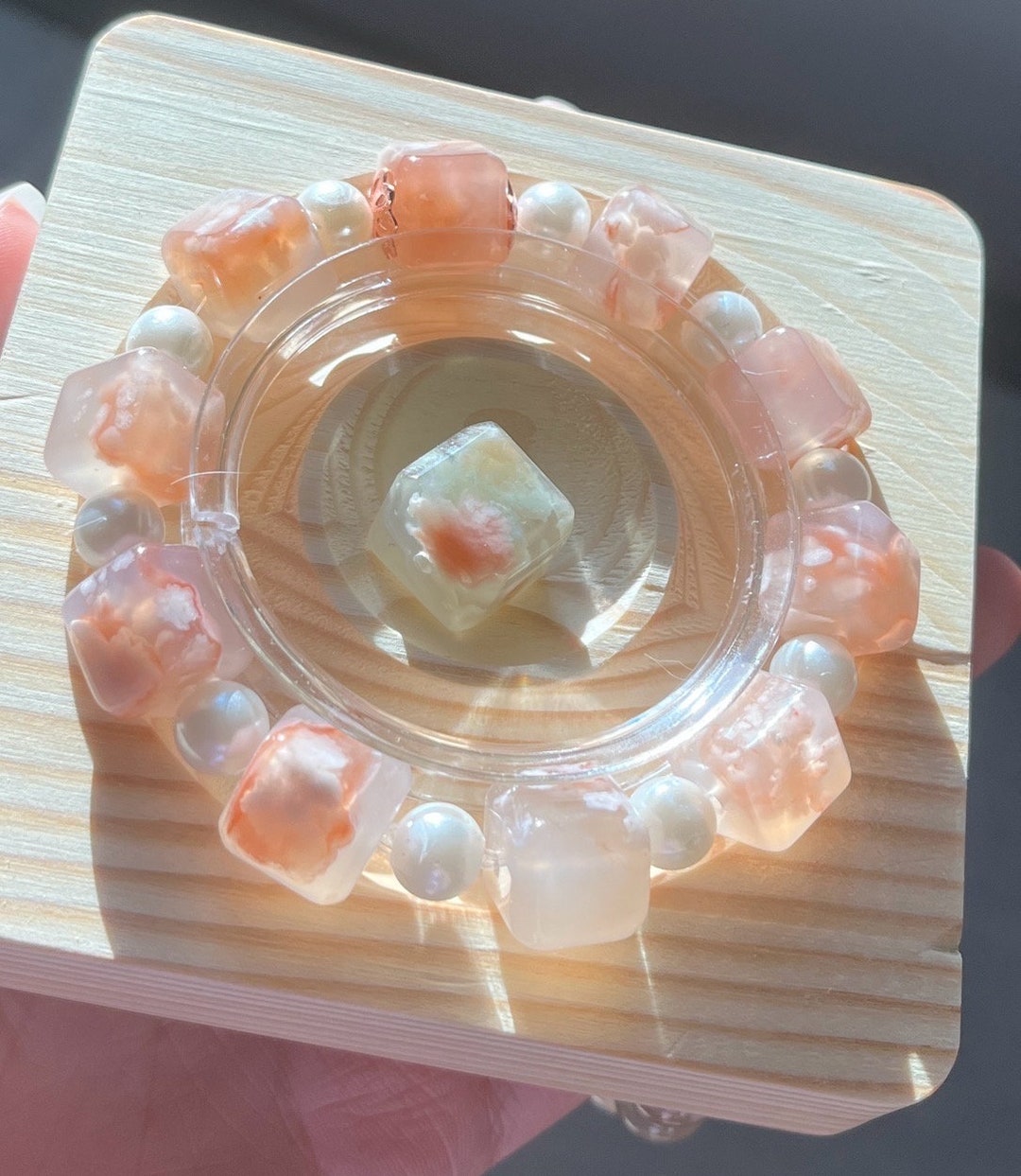 Sakura Agate/moonstone/rhodonite Bracelets - Etsy