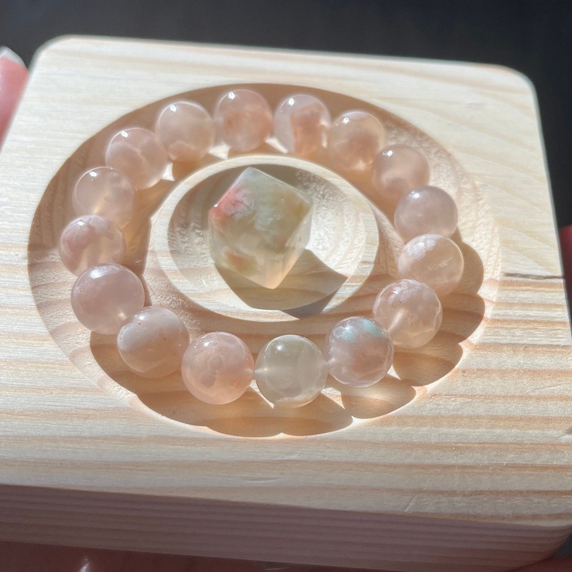 Sakura Agate/moonstone/rhodonite Bracelets - Etsy