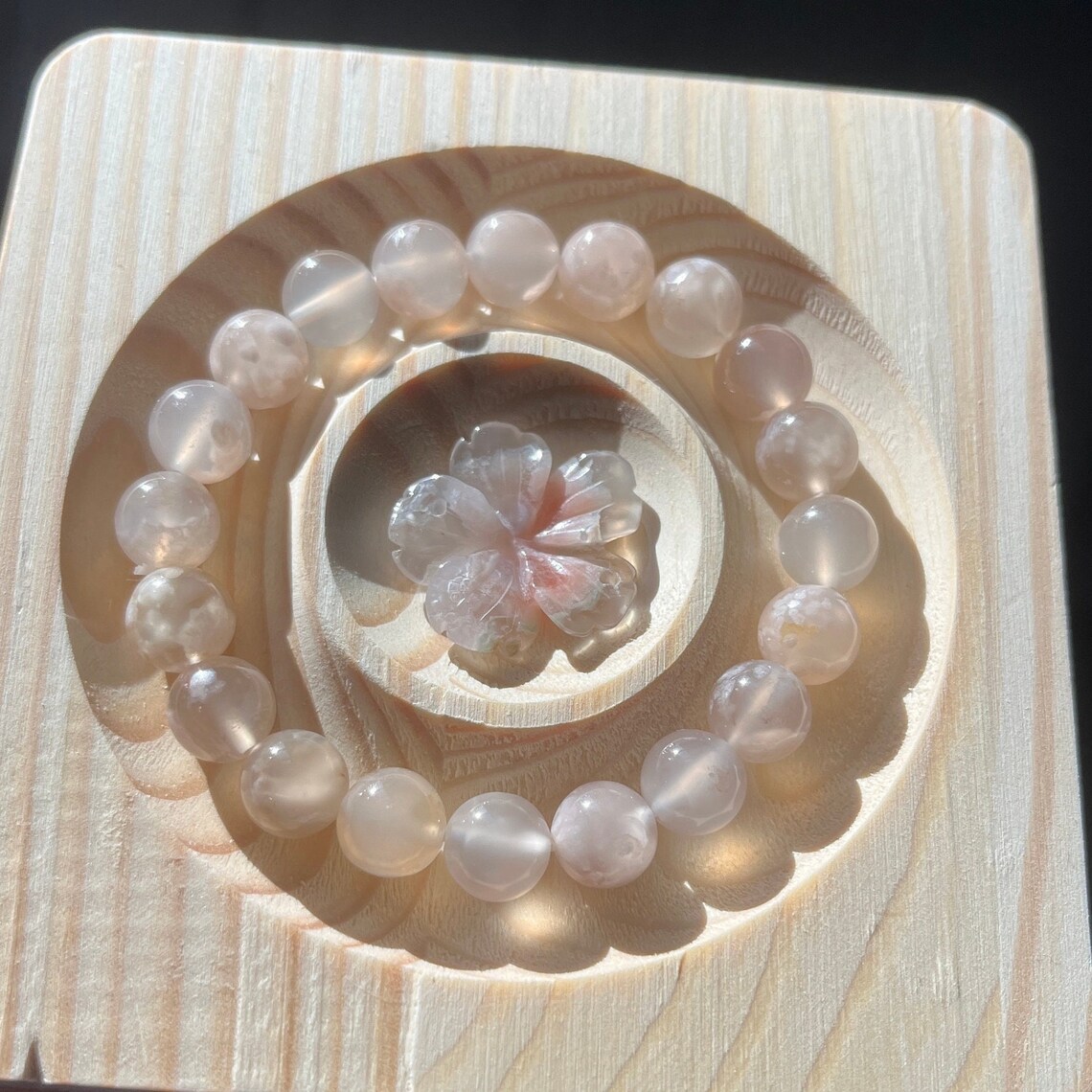 Sakura Agate/moonstone/rhodonite Bracelets - Etsy