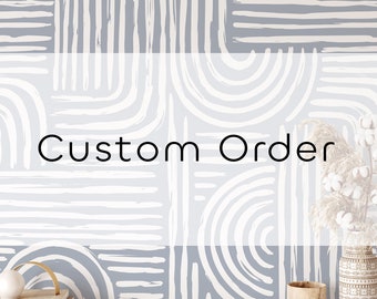 Custom Order - Peel and Stick Abstract Wallpaper, Removable Wallpaper, Modern Home Decor, Beige Wallpaper, Geometric Pattern - 1619