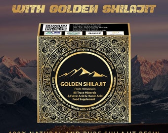 Shilajit Authentic Organic Resin 40g Pure Golden SHILAJIT Supplement Vegan Himalayan Origin Boosts Immunity & Energy | 85+ Minerals Shilajit