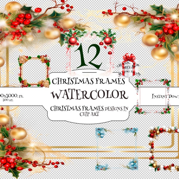 Elegante marco navideño de bayas doradas, diseños festivos para tarjetas, invitaciones y más. Elegante marco navideño con detalles dorados.