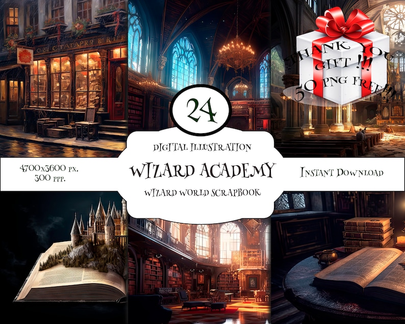 Wizard Digital Paper, Magic School Paper, Wizard Academy Paper, Wizard