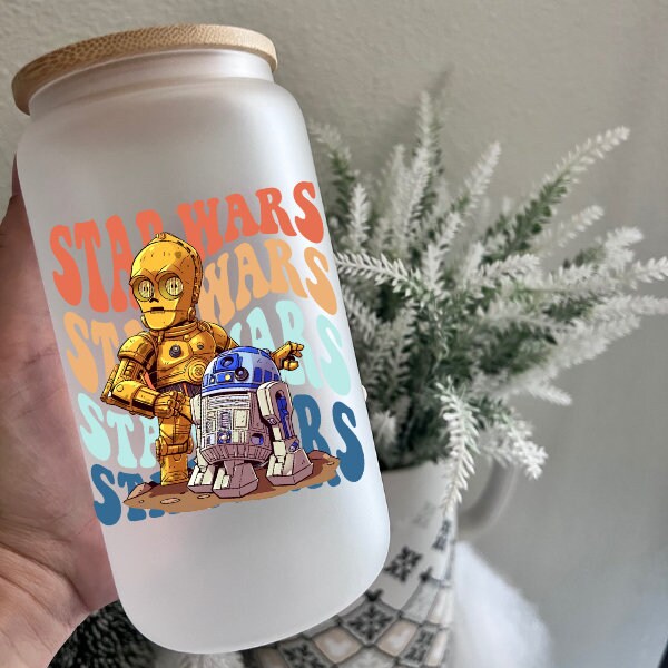 Star Wars Glass Cup Bamboo Lid Gifts for Her 16oz Disney Cup Chewy