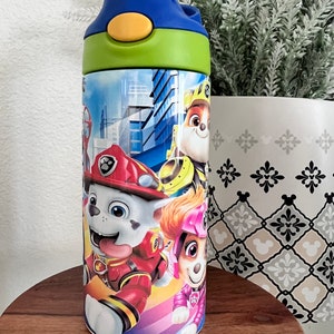 Paw Patrol Water Cup with Lid and Straw - Reusable Blue Kids Travel Cup  Tumbler with Long Red Straw …See more Paw Patrol Water Cup with Lid and  Straw