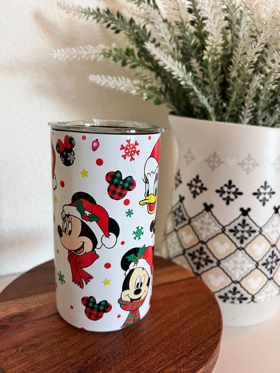 New Disney Mickey Mouse and Friends Sticker Tumbler Cup 16 oz lid and straw