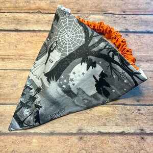 Halloween graveyard ghouls-Reversible Scrunchie Dog Bandana