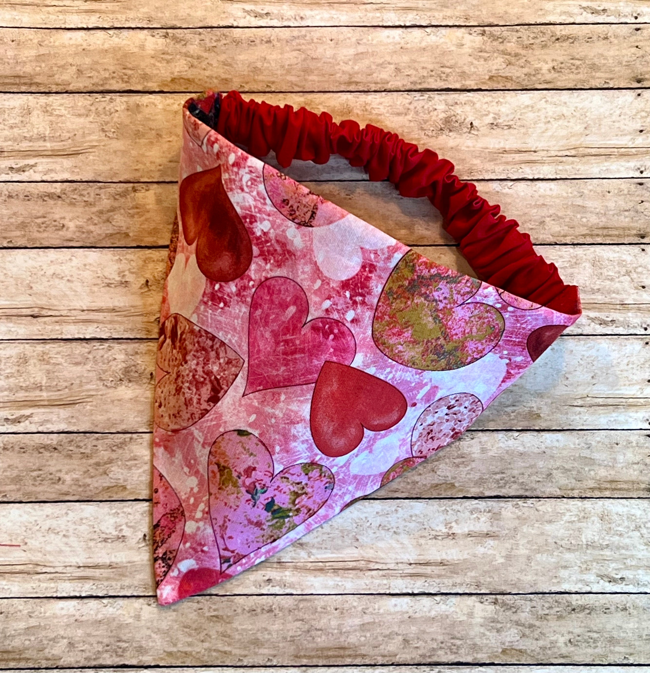 Hearts Aflutter- Reversible Scrunchie Dog Bandana