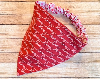 Love is in the Air- Reversible Scrunchie  Dog Bandana