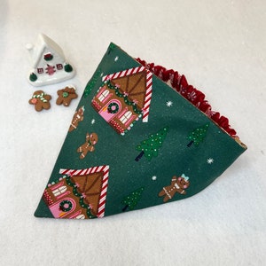 Christmas Collection- GINGERBREAD Reversible Scrunchie Dog Bandana