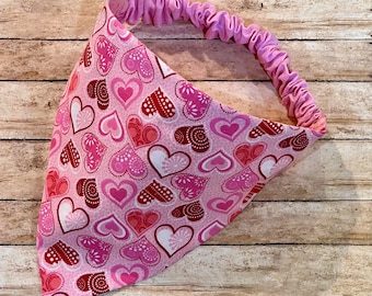 Hearts and Swirls - Reversible Scrunchie Dog Bandana