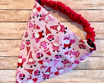 Valentine Gnomance - Reversible Scrunchie Dog Bandana