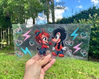 Film de protection UV DTF 16 oz Retro Cartoons, impression DOUBLE face !!! Prêt à poser, waterproof