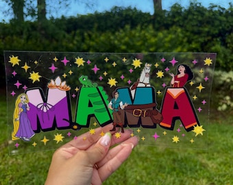 1 Mama, mom, mother Uv DTF 16oz cup wrap, DOUBLE sided print !!! Ready to apply, waterproof updated