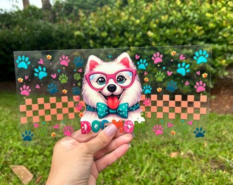 Emballage de gobelet Dog Mom UV DTF 16 oz, impression DOUBLE face !!! Prêt à poser, waterproof