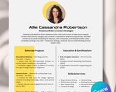 Freelancer Resume CV Template Canva, Simple Minimal Resume, Modern Resume Template, Designer CV, Writer Resume, Creative CV Template