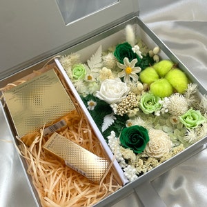 Konservierte Rose mit schöner Dekorbox - Ewige Rosen in Handgefertigter Aufbewahrungsbox | Perfektes Geschenk für Jahrestag, Hochzeit oder Muttertag