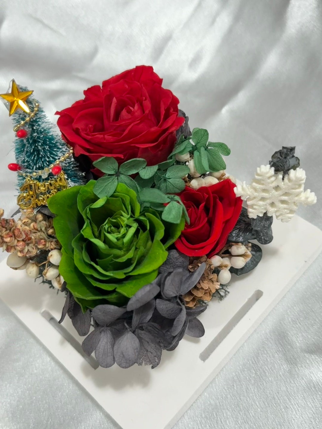 Christmas Natural Eternal Rose, Flower Girl Proposal Gift , Preserved Flowers, Proposal Ring