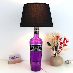 Sears Gin Flaschenlampe Flaschenleuchte Lampe Flasche Upcycling Schwarz "Largo"