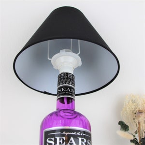 Sears Gin Flaschenlampe Flaschenleuchte Lampe Flasche Upcycling Bild 5